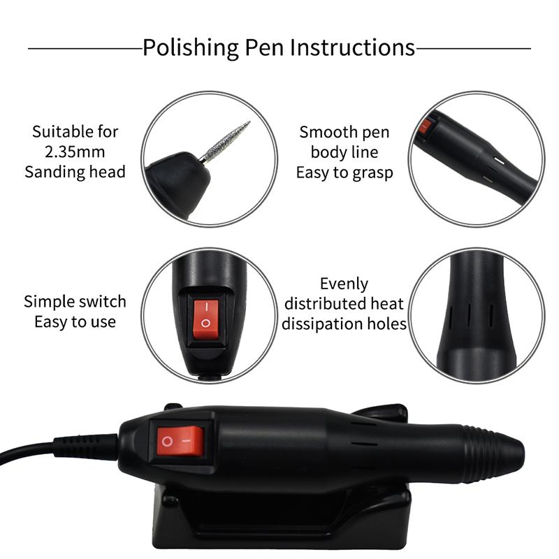 Electric Nail Drill Machine Set for Manicure Pedicure Cuticle Remover Machine Nail Grinding Repair Microblading Supplies