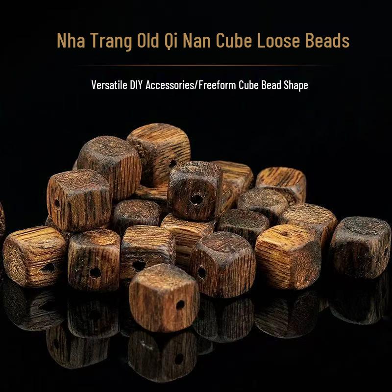 Nha Trang White Kinam Agarwood Bead Accessories - DIY Wood Cubes & Loose Beads