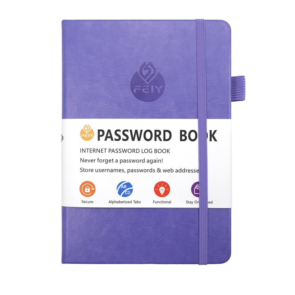 32K English Minimalist Password and Address Book with Cross-border Ribbon