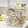 Floral Fabric Storage Bins with Handles, Multi-compartment Organizer for Clothes & Accessories, Bedroom Bathroom Use