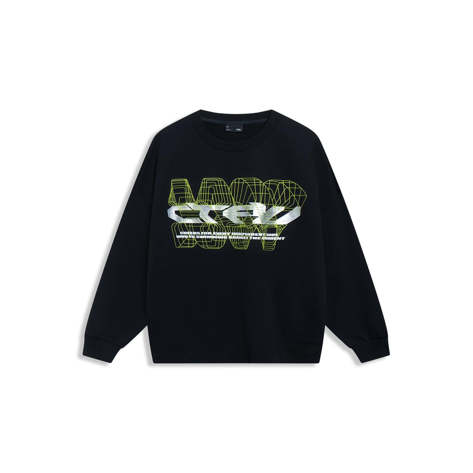 Li-Ning Counterflow Graphic Sweatshirt Black Men s AWDT529-1 M