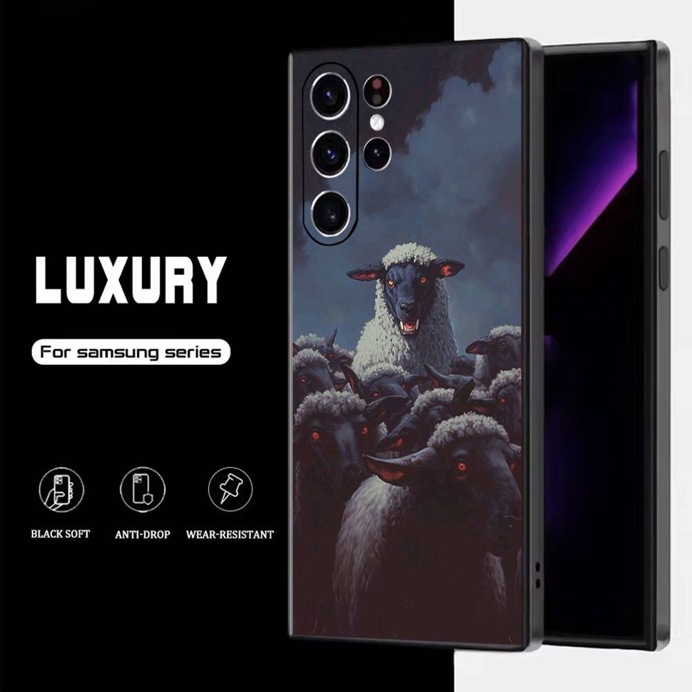 

Sheep in wolf s clothing art Phone Case For Samsung S25,S24,S23,S22,S21,S20,S10,Ultra,Plus,Lite,FE,Soft Silicone Black Cover SamsungS22ULTRA5G