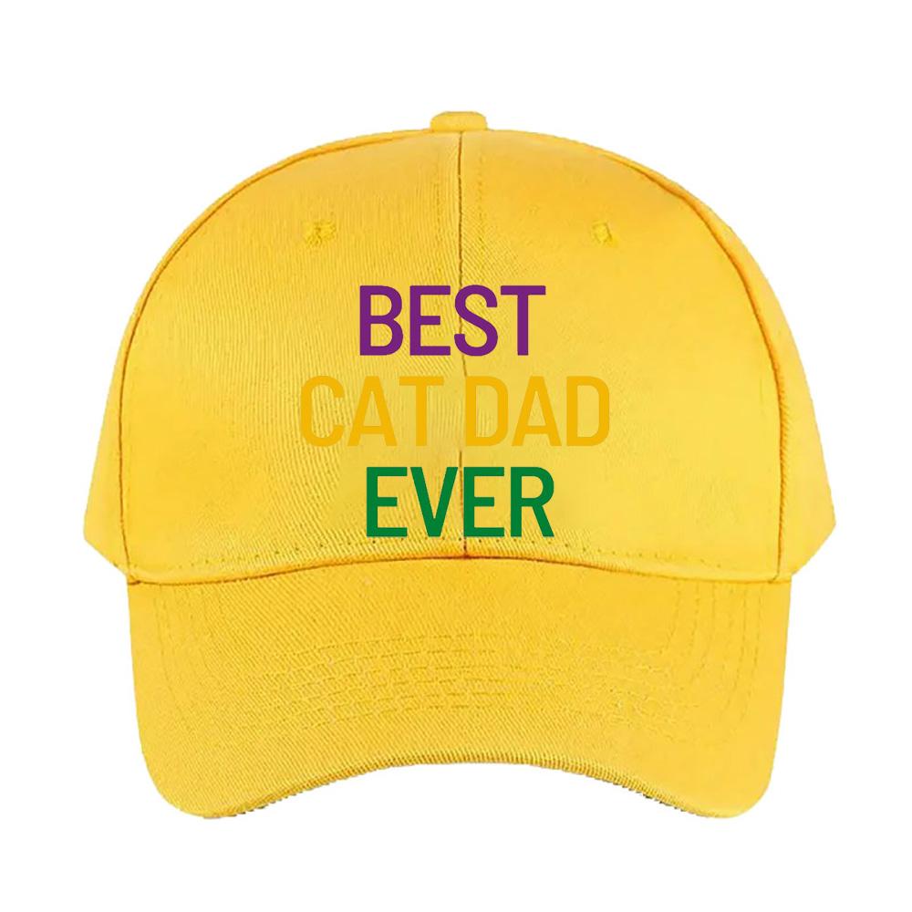 Best Cat Dad Ever Woman Man Baseball Cap Adult Adjustable with Curved Brim Hiking Fishing Hat Trucker Cap Street Fashion