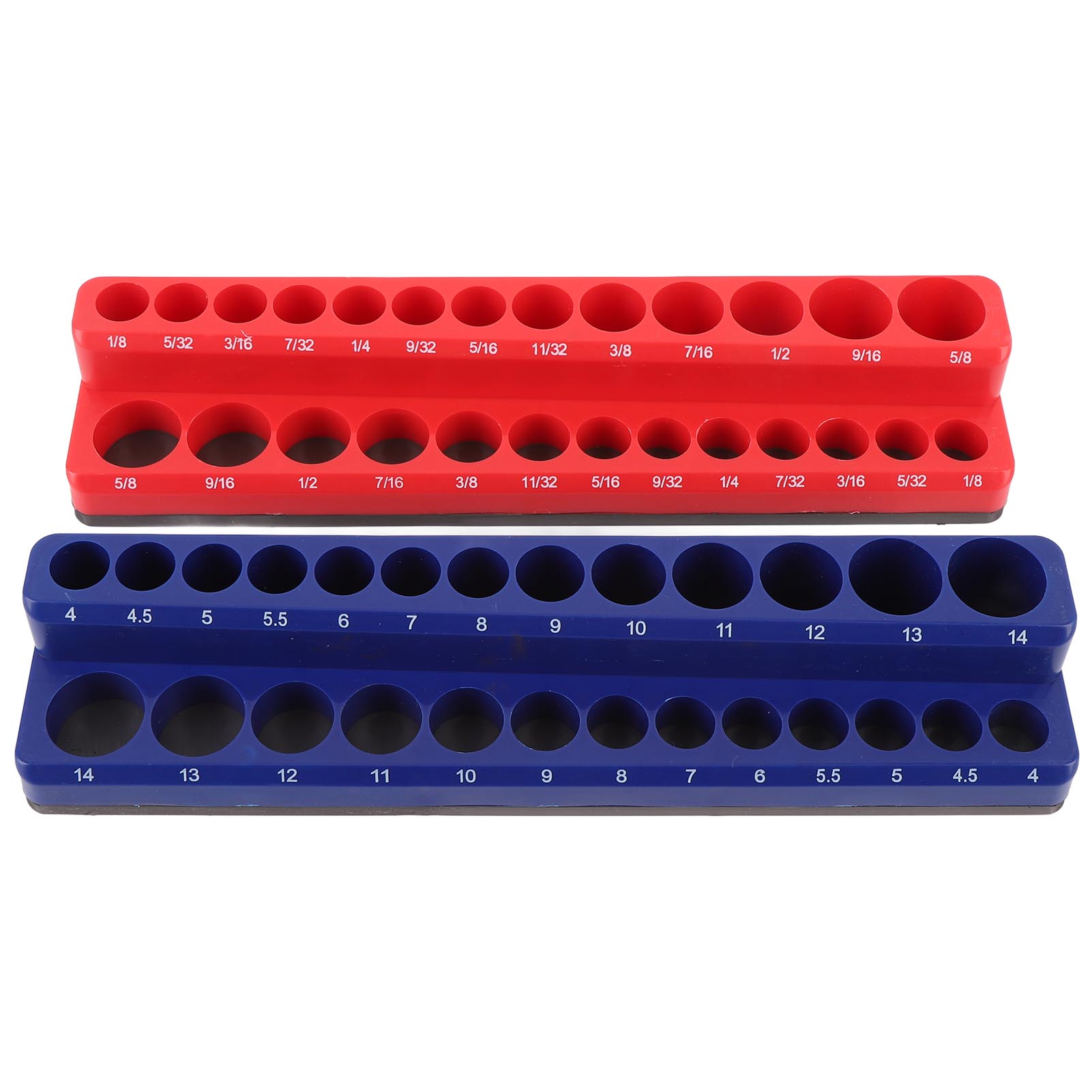 

14 Inch Magnetic Socket Organizer Metric and SAE Socket Holder Portable Socket Organizer Tray for