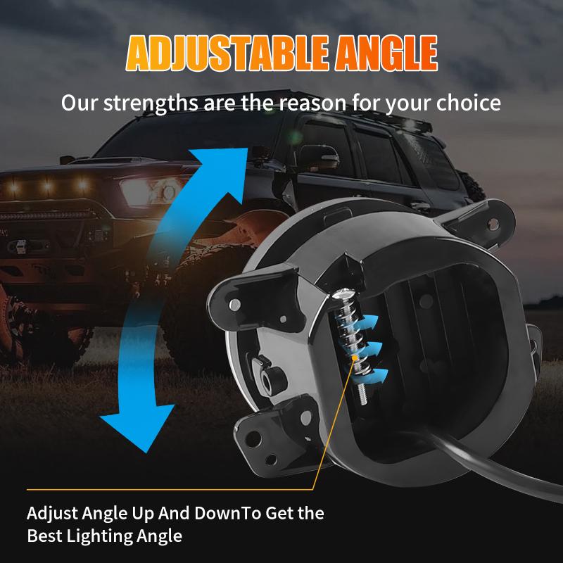 4 Zoll Angel Eyes Auto Nebelscheinwerfer Fern- und Abblendlicht Warnscheinwerfer Wasserdichte LED Runde Nebelscheinwerfer Auto DRL für Jeep Wrangler JK