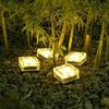 Solar Ice Cube Light, Square Glass Block Landscape Lamp, Waterproof Outdoor Pathway Garden Yard Decor Light
