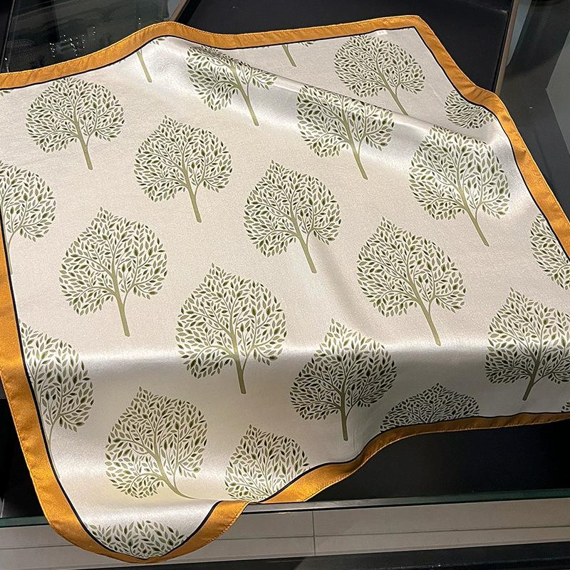 New 100% Natural Real Silk Scarf Women Bandana Square Scarves Wrap Kerchief Mulberry Spring Fashion Luxury High Quality Hijab