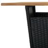 5 Piece Garden Bar Set with Cushions Black Poly Rattan