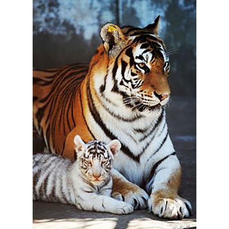 5D DIY Diamond Painting Animal Cross Stitch Kit Round Diamond Embroidery Tiger Rhinestone Picture Home Decoration Gift