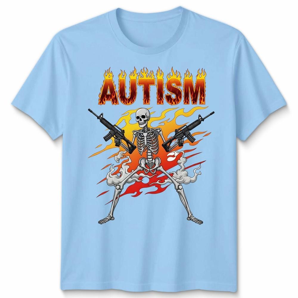 Retro Autism Skeleton Meme Funny Unisex Tshirt S