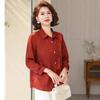 Fengxiao 2026 Summer Plus Size Lapel Blouse for Mothers