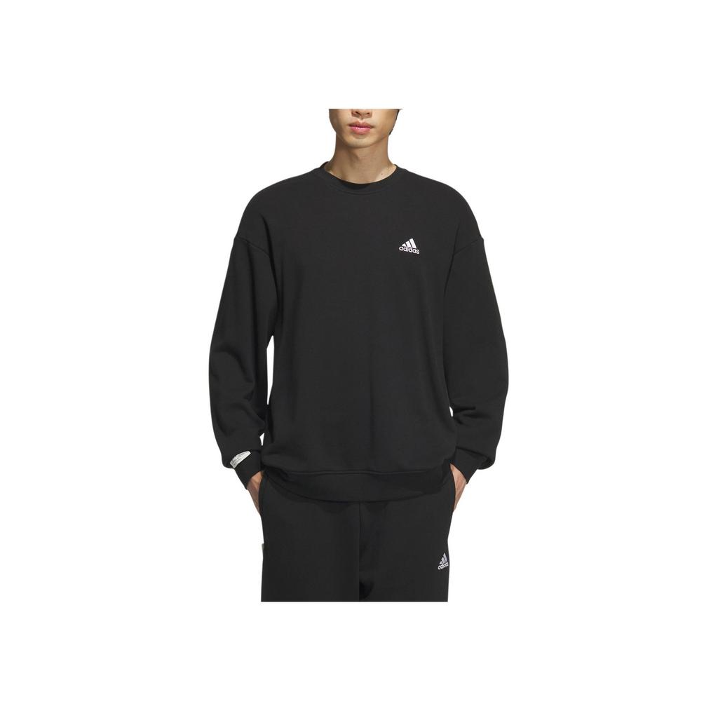 Adidas French Terry Sweatshirt Comfortable Sports Casual Thick Hoodie Unisex Sweatshirt Black JM9107