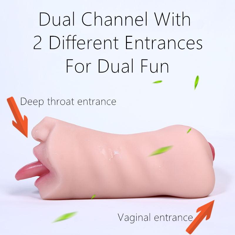 Masturbator masculin Păsărică groasă Canal dublu Suge Sexul oral Simulează Limbă Dinți Vagin adânc Gât Muie