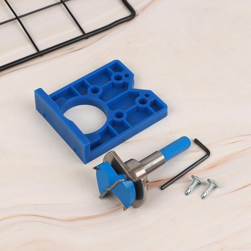 35mm Hinge Hole Drilling Guide Locator Hinge Drilling Jig Drill Bits Woodworking Door Hole Opener Cabinet Accessories Tools