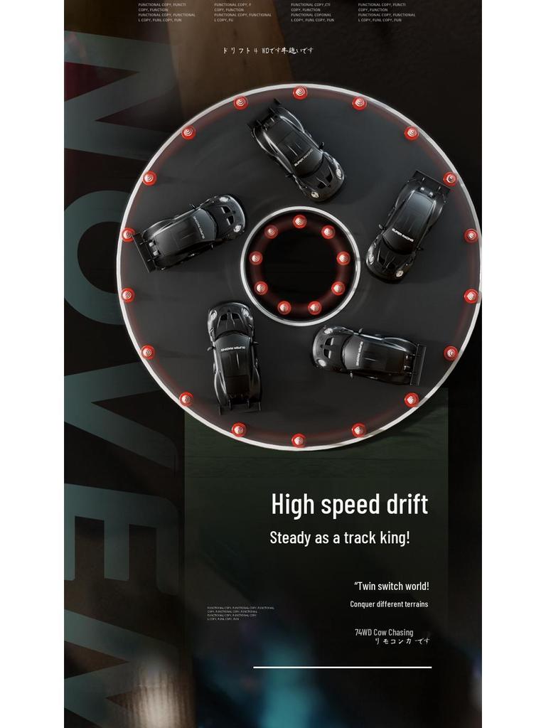 High-Speed RC Drift Car: Four-Wheel Drive, Electric Lights, Remote Control Racing Toy for Kids