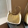 Large Capacity Lamb Wool Bag Women's 2025 New Autumn and Winter Retro Bucket Bag Commuter Suede Shoulder Messenger Bag