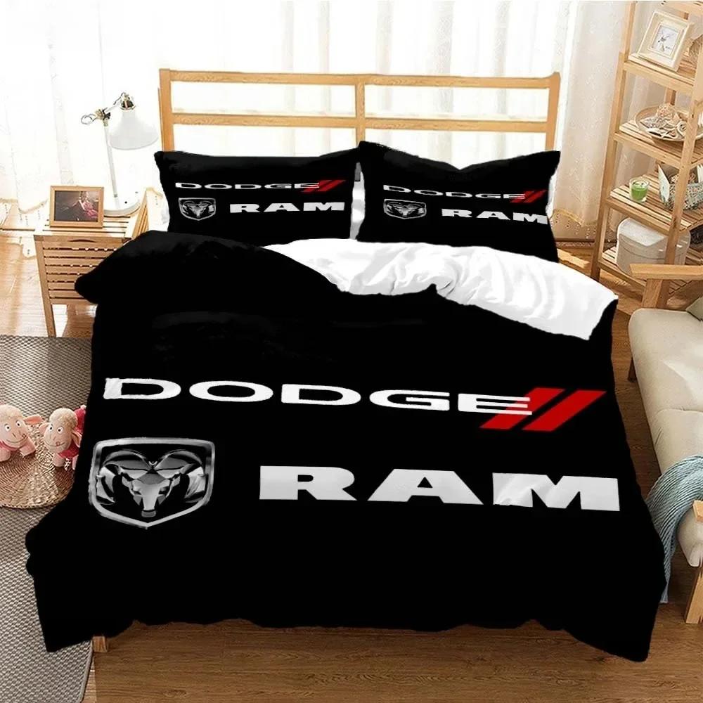 

Модний D-Dodge-Ram-Car Всесезонний підковдра Комплекти постільної білизни М яка наволочка та наволочки Односпальний_Двоспальний_Queen_King EU Double(200*200cm)3pcs