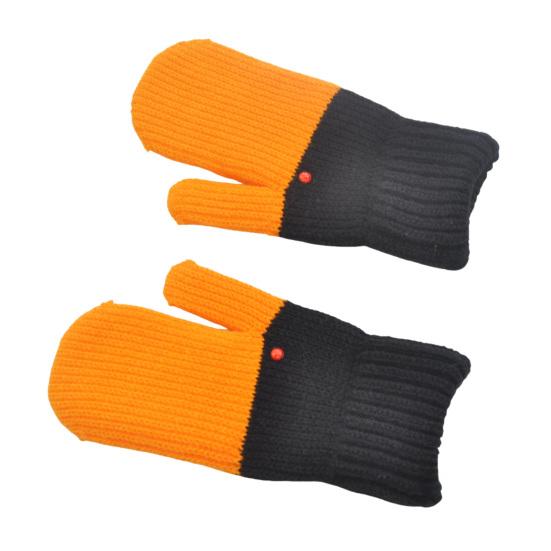 1 Pair Funny Knitted Gloves Goose Design Thickened Plush Lining Warm Gloves Non-Slip Performance Props