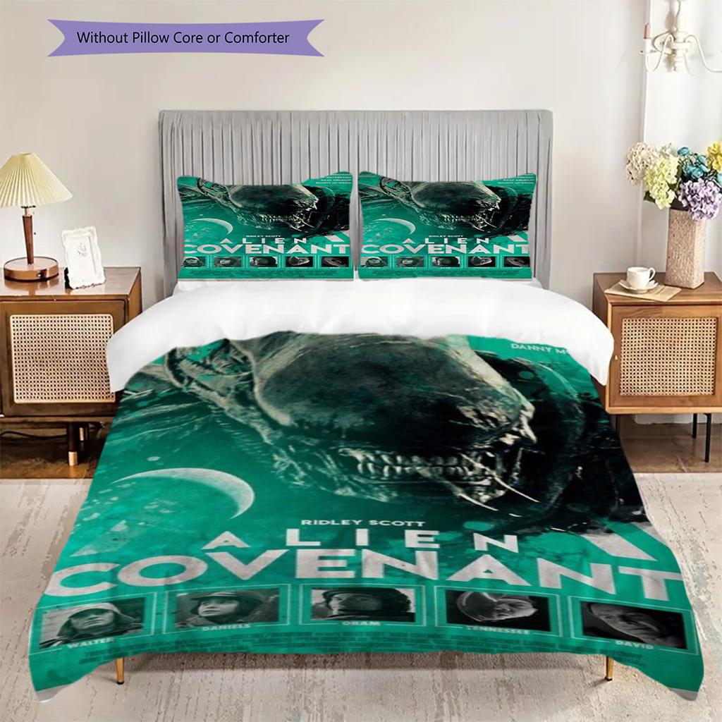 Alien Vs Predator Cosmic Battle Bedding 1 Duvet Cover 2 Pillowcase Without Core Soft And Comfortable Duvet Cover And Pillowcase Bedding Set