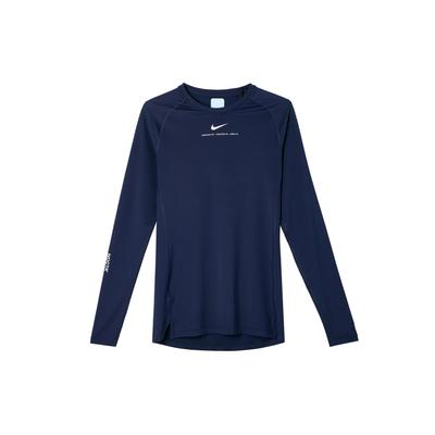 X Nocta Kollaboration Bequeme Mode Slim Fit Langarm T-Shirt Unisex Oberteile Marineblau Weiß DN0002-419