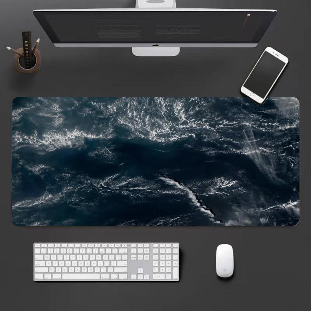 Waves Mouse Pad Large Keyboard Mouse Desk Pad Nonslip Rubber Gaming Mouse Pad Laptop Mouse Carpet