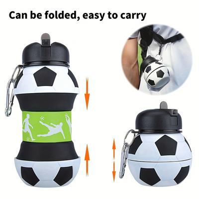 Eine 550ml/18.6 oz faltbare Fußball-Wasserflasche - tragbare Wasserflasche - auslaufsicherer Becher geeignet für Fitness, Outdoor-Aktivitäten