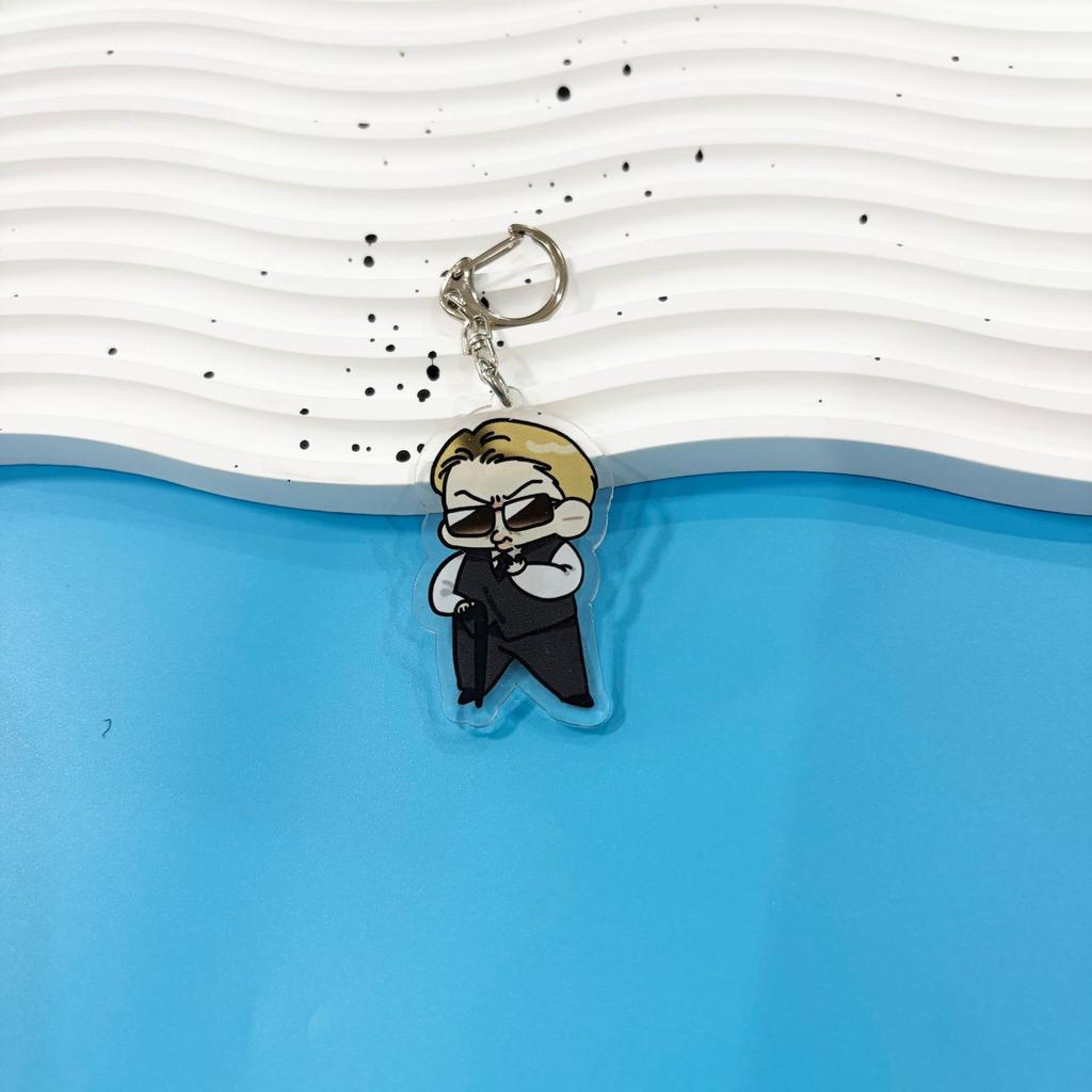 Korean Cartoon Keychain, Cute Suit Cartoon Keyring, K-pop ARMY Fans Bag Charm(Jin / RM / Suga / Jimin / V / J-Hope / Jungkook)
