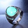 Vintage Turquoise Naturalne Pierścionki z Kamieniami Szlachetnymi dla Mężczyzn Tytanowe Obrączki Na Palce Ze Stali Nierdzewnej Fajne Akcesoria Rozmiary Biżuterii 7-13 Nowość