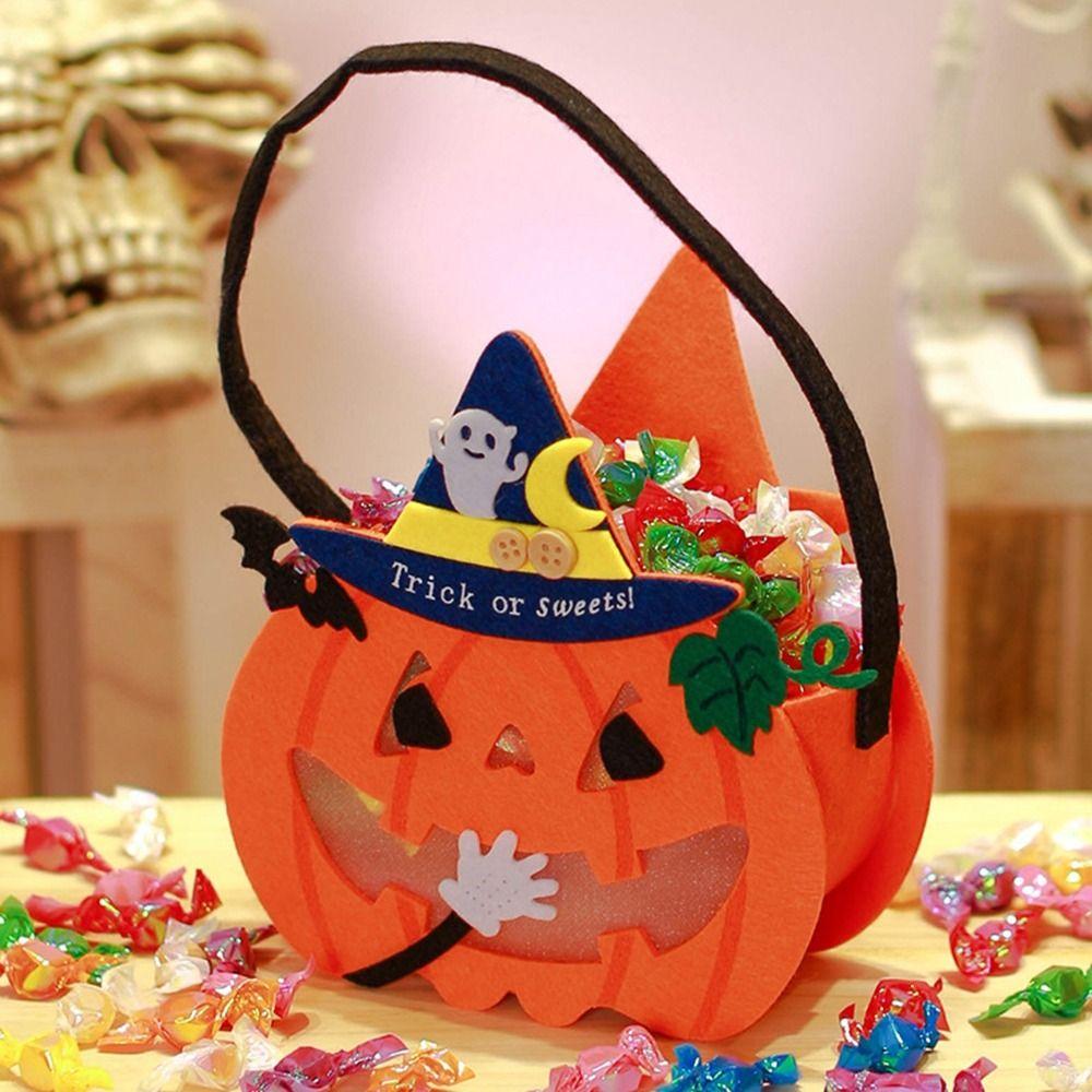 New Non-woven Fabric Halloween Candy Bag Hand-held Navidad Sugar Bag Party Decor Kids Favor Handbag Haloween