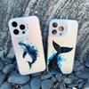 Dolphin Whale Paired Couple Phone Case For iPhone 13 11 12 Pro Max 16 15 14 Pro Max 13 Mini 15 14 Plus Lovers Cover Laser