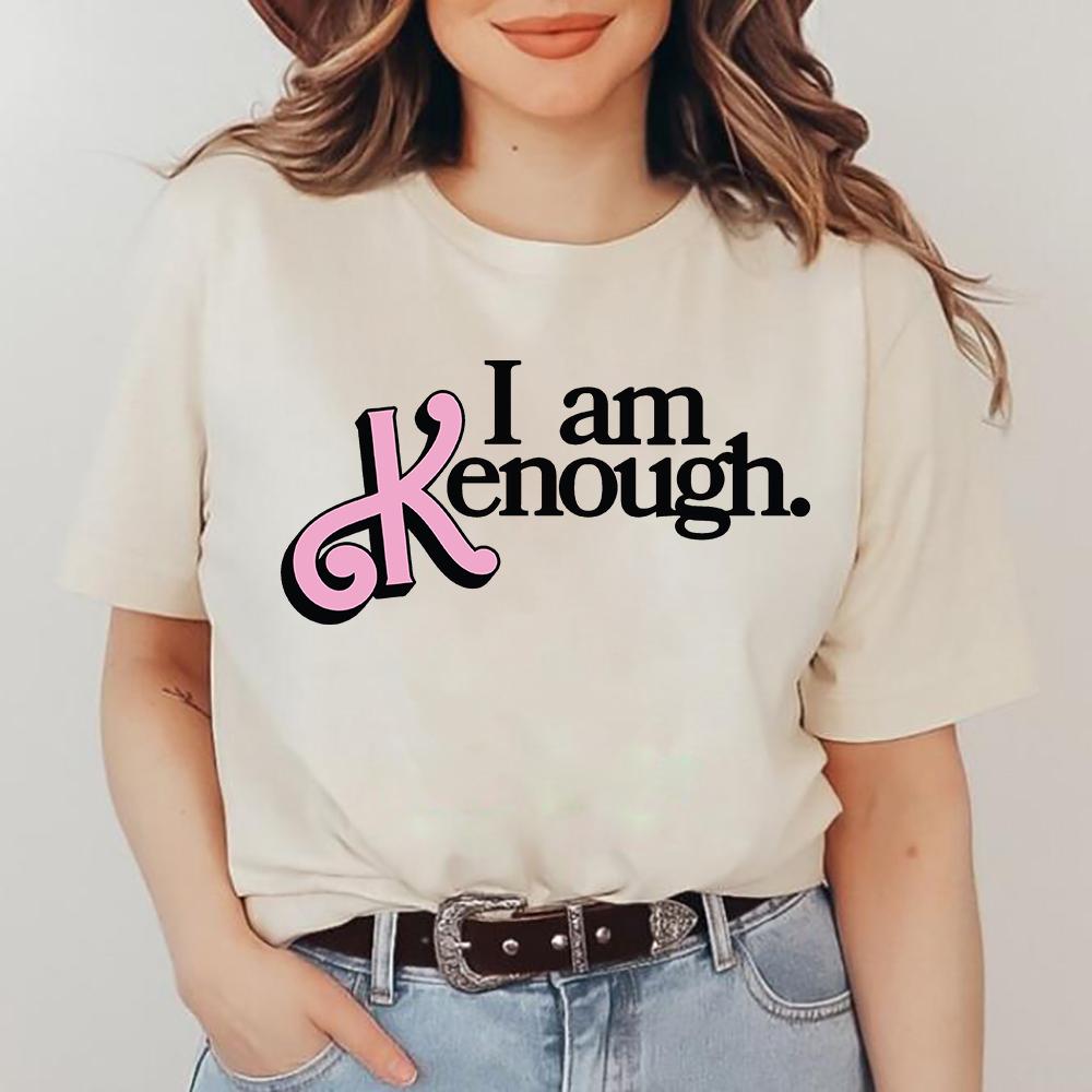 

Футболка I Am Kenough, новая летняя модная футболка унисекс/женская Harajuku Kawaii You Are Kenough, хлопковые футболки унисекс, дропшиппинг