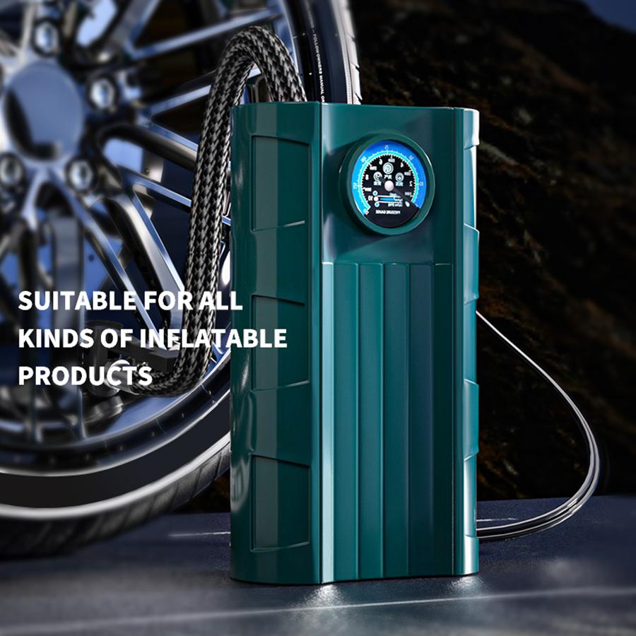 Car Tire Inflator Portable Air Compressor Compact with Pressure Gauge Low Voice Strong Power