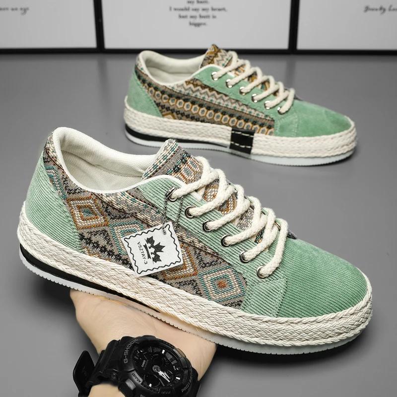 Mode SYTK Herrenschuhe Fischer Leinenstoff Slipper Sommer Herren Sneaker Sommer Flache Canvas Schuhe Für Männer Freizeitschuhe Männlich