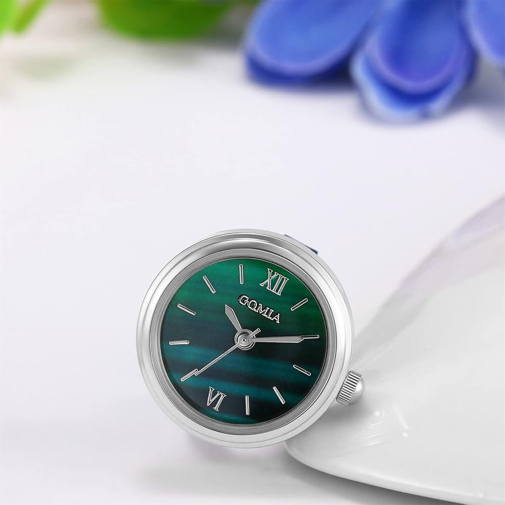 Silver Ring Watch Women's Analog Fashion Accessory Free Size 3ATM Waterproof Roman Style