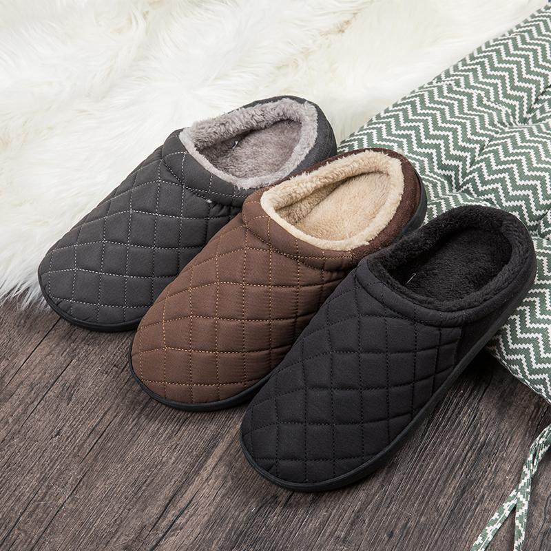 Men Cotton Slippers Winter Casual Warm Plush Sneakers Non-slip Outdoor Men Cotton Shoes Male Soft Sole Slippers Big Size 49 50