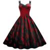 Women's Skirt Women's Halloween New Suspender Skull Head Spider Web Digital Printing Dress