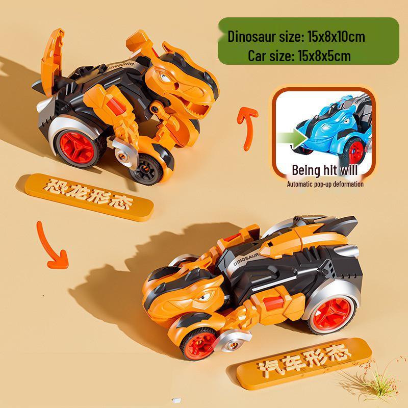 Transforming Dinosaur Inertial Toy Car: Plastic Engineering Vehicle for Kids