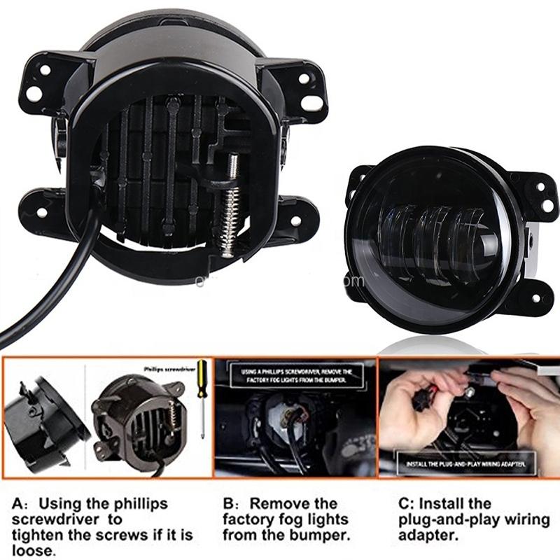 2pc/60W 4 Inch Fog Lights 6500k Amber Turn Assist Signal Lights For Jeep Wrangler JK LJ TJ ATV Auto Parts