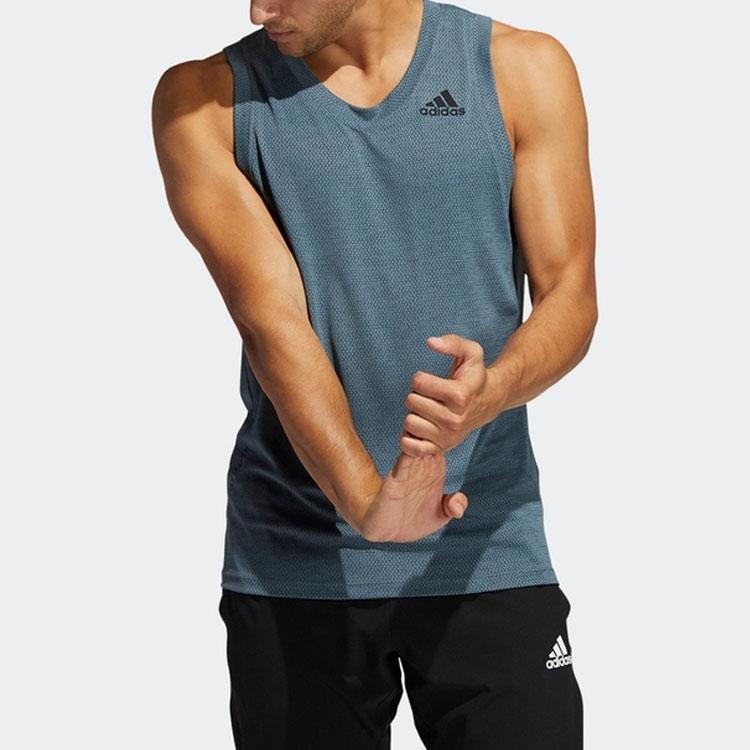 Adidas Three Stripes Logo Sports Fitness Vest Men Vests Blue GP7663