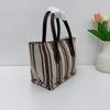 Hot Sale Of The Season New Women's Large Capacity Canvas Tote Bag College Class Shoulder Bag Simple Striped Casual Style Handbag