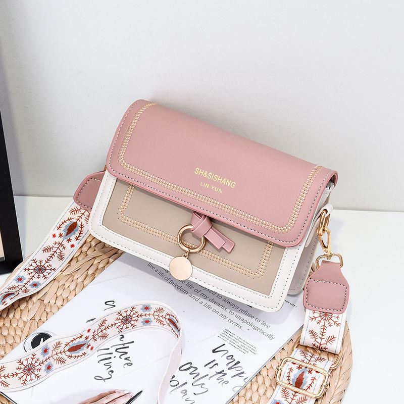 Taška s širokým popruhem přes rameno Trend Textura Dámské tašky Zahraniční taška přes rameno Vícekomorová Malá čtvercová taška Malá Fresh Crossbody kabelka