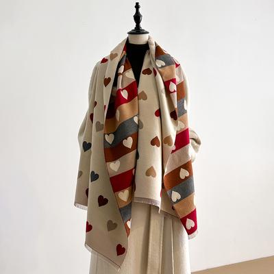 Multi-Color Love Tide Winter Polka Dot Versatile Long Thickened Multi-Functional Shawl Imitation Cashmere Scarf Women