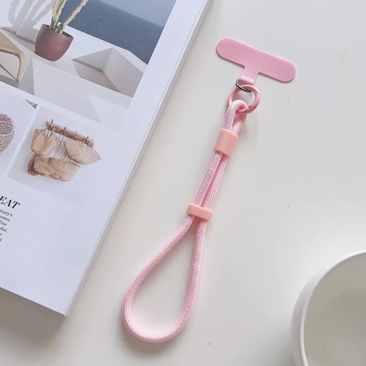 

Modern Candy Colored Cellphone Lanyard Adjustable Wrist Strap Phone Chain Keychain Universal Anti-Loss Phone Strap рожевий