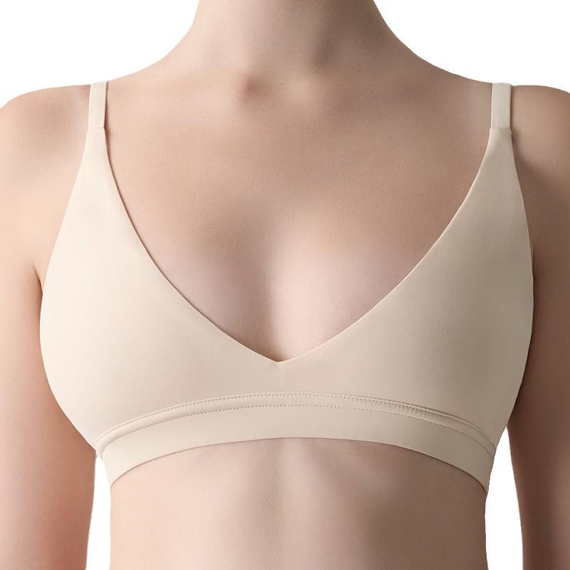 Seamless Deep V Wire-Free Triangle Bralette - Ultra-Thin Double-Layer
