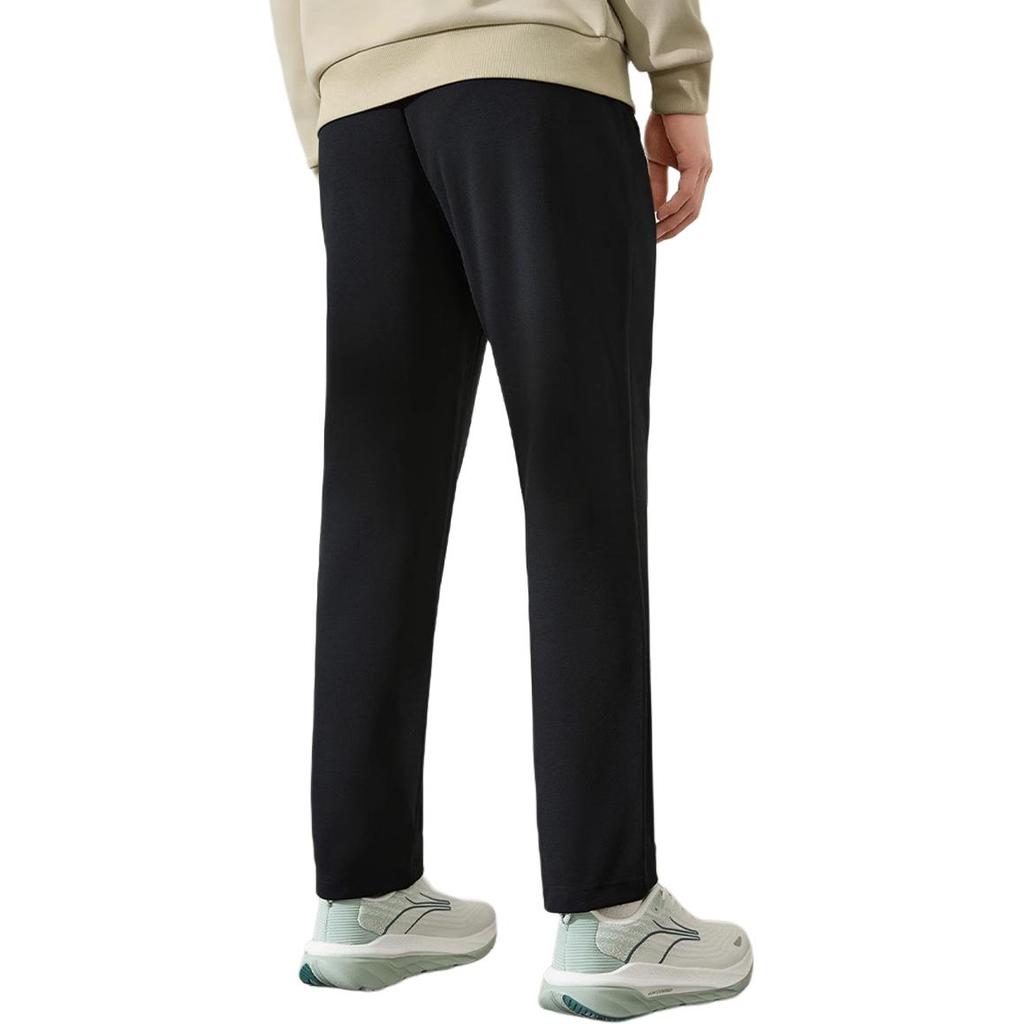 Li Ning Comfortable Simple Straight Leg Lace-Up Versatile Casual Pants Unisex Bottoms Standard-Black AKLUEL73-1