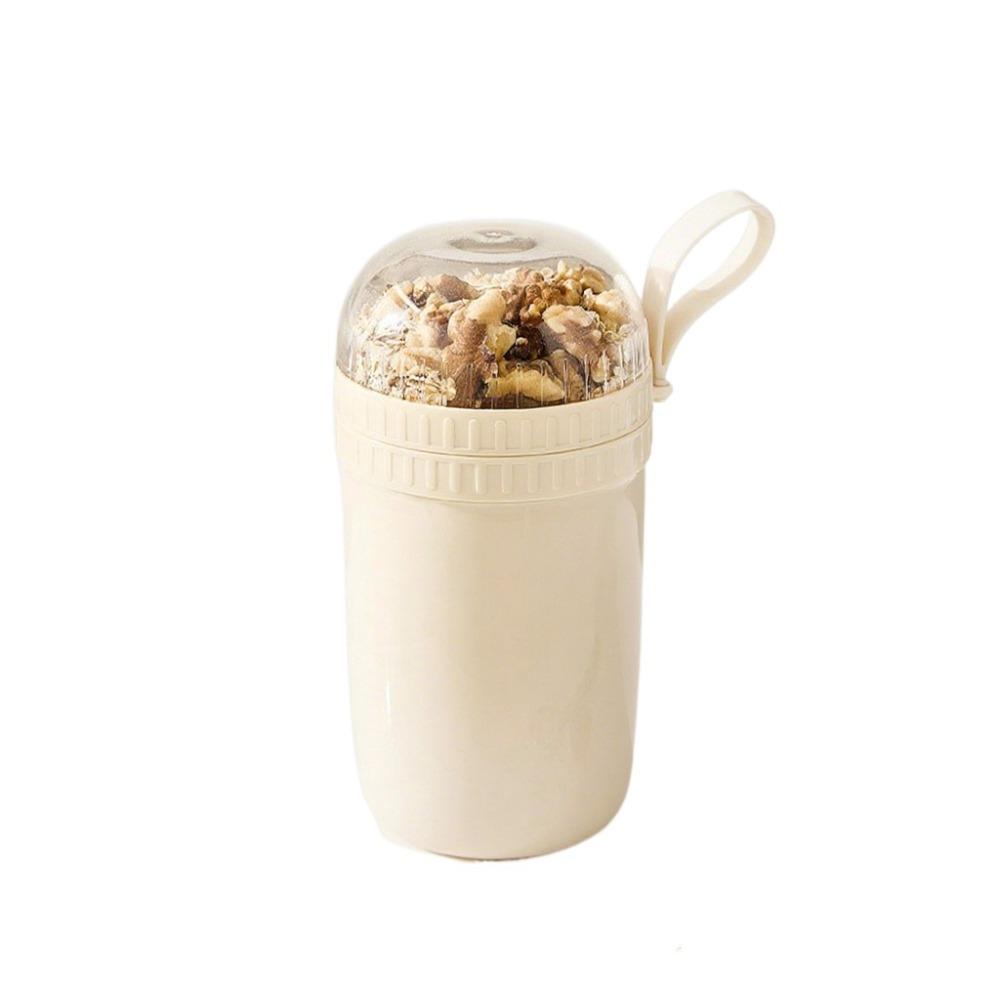 Draagbare 320ml/520ml Ontbijtbekers Handheld Seal Saladebeker met Lepel Lekdichte Yoghurtkom voor Havermout Granen Noten Yoghurt