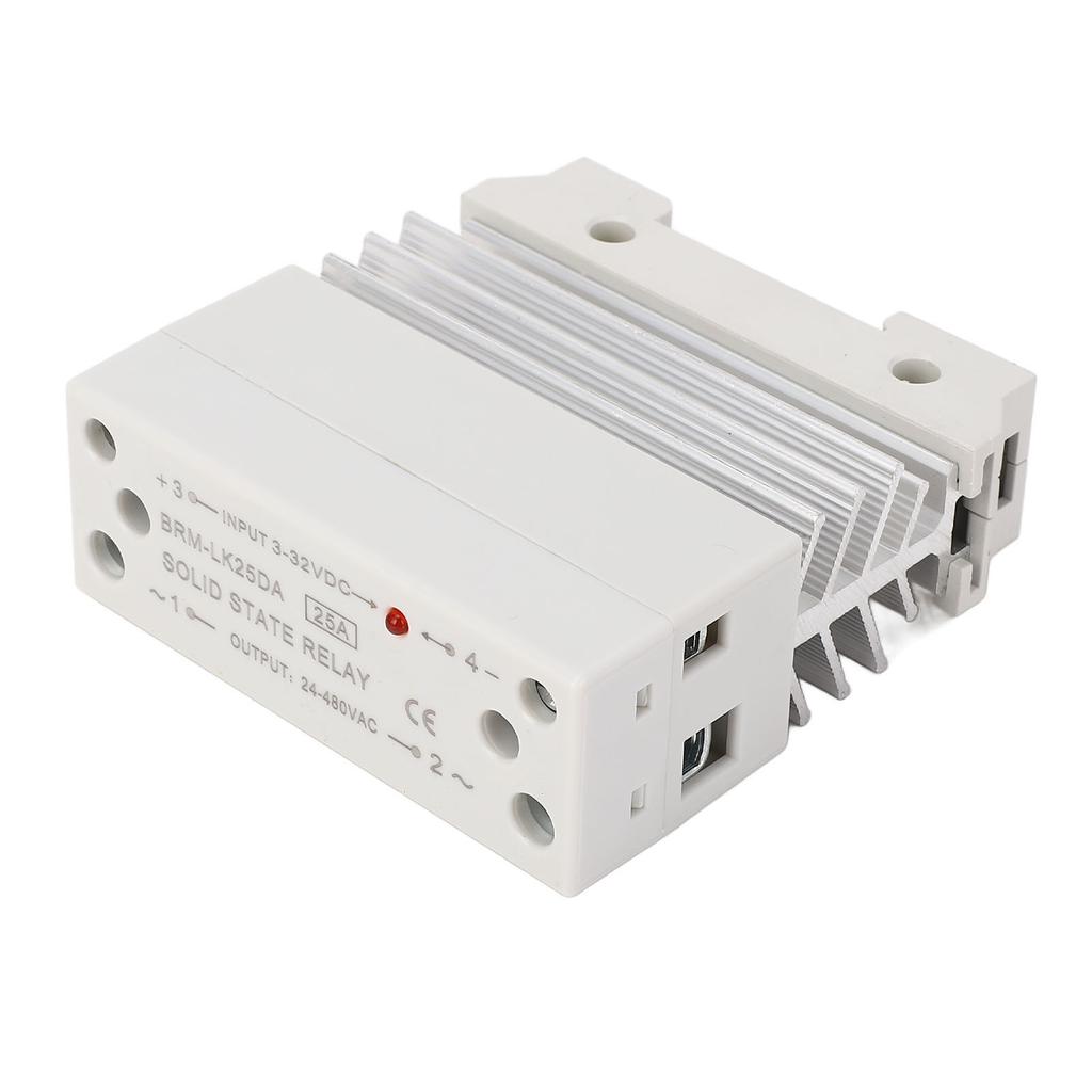 State Relay 25A, AC 24-480V AC SSR with Aluminum Heat Sink for PID Thermostat Temperature Controller Automation Process Equipment