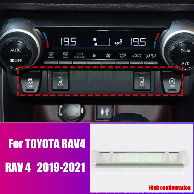 For Toyota RAV4 XA50 Car Accessories Matte Interior Air Conditioning Button Switch Ring Cover Trim Seat Heating