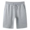 Men's Cotton Casual Elastic Waist Shorts - Breathable, Sweat-Absorbent, Solid Color for Sports, Beach, & Home