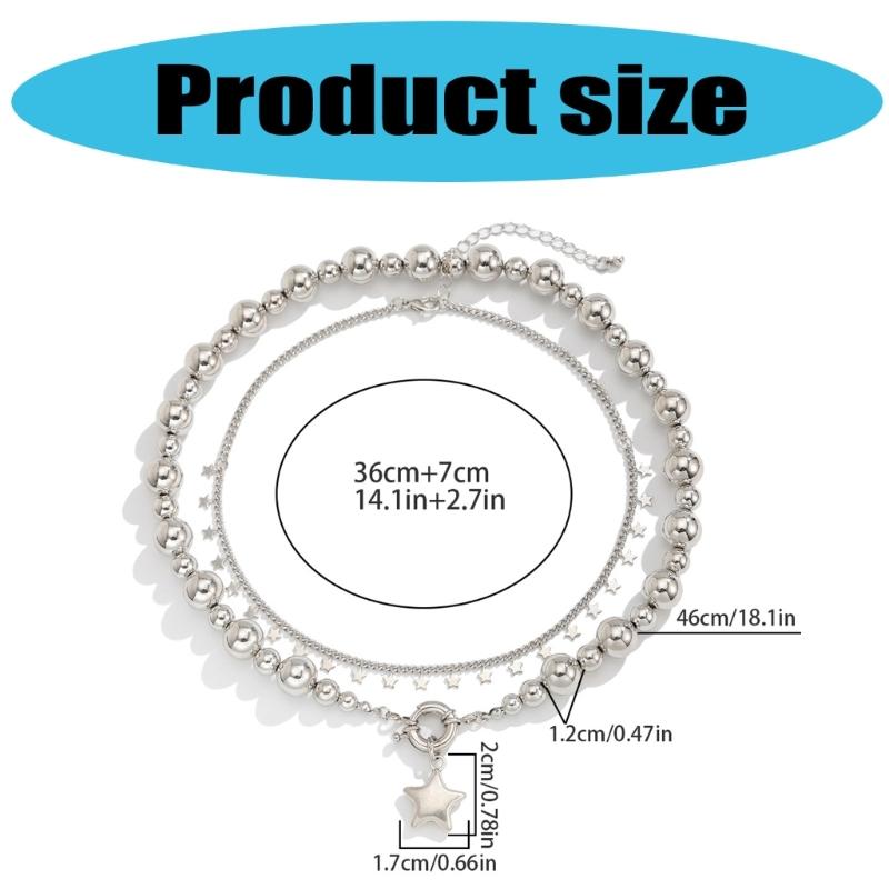 Minimalist Five Point Star Chokers Necklace with Sturdy Alloy Materials Chain Versatile Gothic Jewelry Accessory